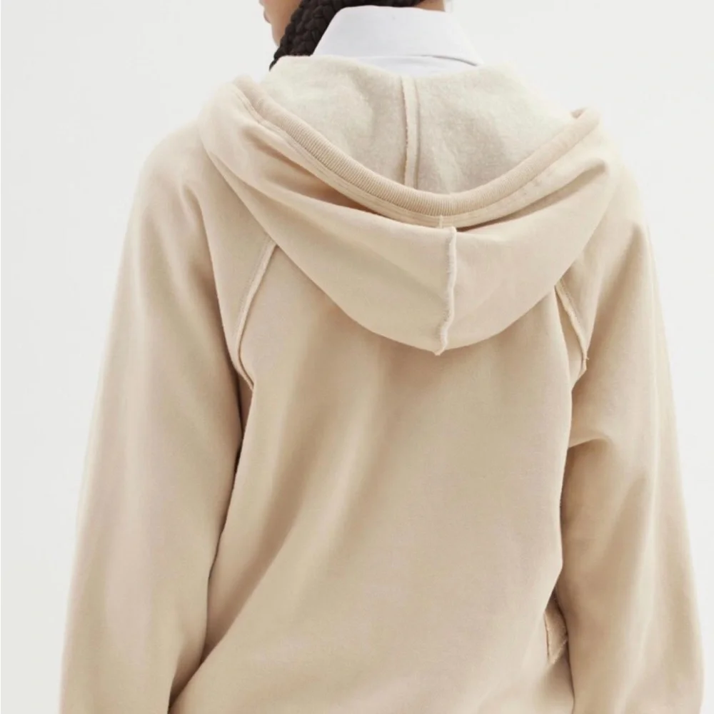 Urban Outfitters Bdg Carl Textured Hoodie Sweatshirt Drawcord Embroider Varsity - Picture 7 of 8